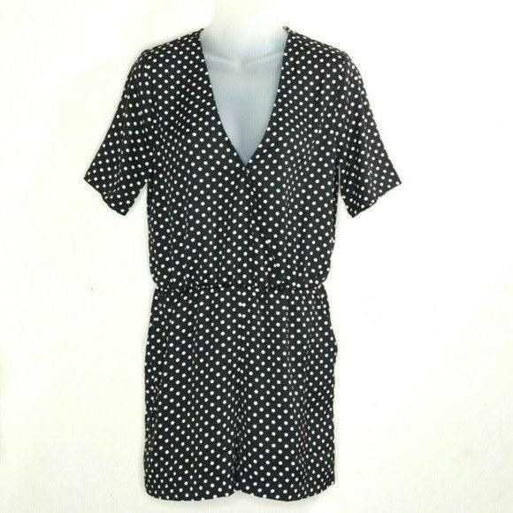 BCBG MAXAZRIA Romper Polka Dot Surplice Romper Size Small - Picture 3 of 10